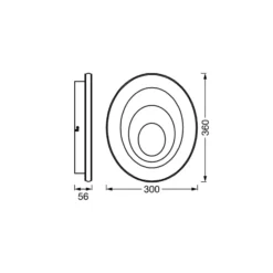 OSRAM LED-Deckenleuchte ORBIS SPIRAL OVAL, Ø 36 cm weiß 27 W