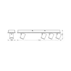 OSRAM LED-Deckenstrahler MARS CLICK-SELECT, 4 Spots, schwarz