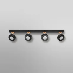 OSRAM LED-Deckenstrahler PLUTO, schwarz, 4 Spots, 3.000 K