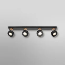 OSRAM LED-Deckenstrahler PLUTO, schwarz, 4 Spots, 3.000 K
