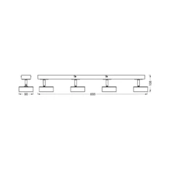 OSRAM LED-Deckenstrahler PLUTO, weiß, 4 Spots Metall 3.000 K