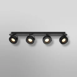 OSRAM LED-Deckenstrahler VENUS schwarz 4-flg. Metall 3.000 K
