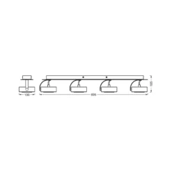 OSRAM LED-Deckenstrahler VENUS, weiß, 4-flg., Metall 3.000 K