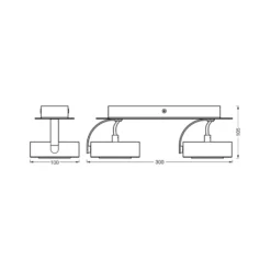 OSRAM LED-Deckenstrahler VENUS, weiß, 2-flg., Metall 3.000 K