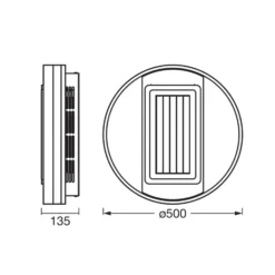 OSRAM LED-Deckenventilator GRILL, Ø 50 cm weiß Fernbedienung