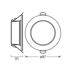 OSRAM LED-Einbauleuchte ESSENTIAL weiß Ø 9,7 cm IP44 3er-Set