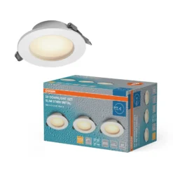OSRAM LED-Einbauleuchte ESSENTIAL weiß Ø 9,7 cm IP44 3er-Set