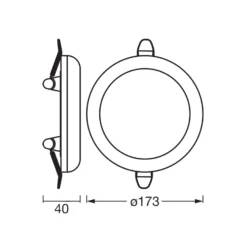 OSRAM LED-Einbauleuchte SLIM, Ø 17 cm, weiß, Metall, 3.000 K
