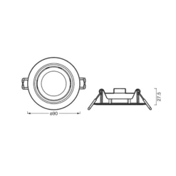 OSRAM LED-Einbauspot 3er-Set, clickdim, 40°, messing Ø 9 cm