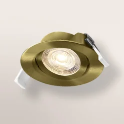 OSRAM LED-Einbauspot 3er-Set, clickdim, 40°, messing Ø 9 cm