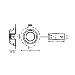 OSRAM LED-Einbauspot 3er-Set, 2.700 K, 36°, messing, Ø 9 cm
