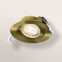 OSRAM LED-Einbauspot 3er-Set, 2.700 K, 36°, messing, Ø 9 cm