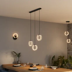OSRAM LED-Hängelampe Decor Circle, 3-fl. lang, CCT, schwarz
