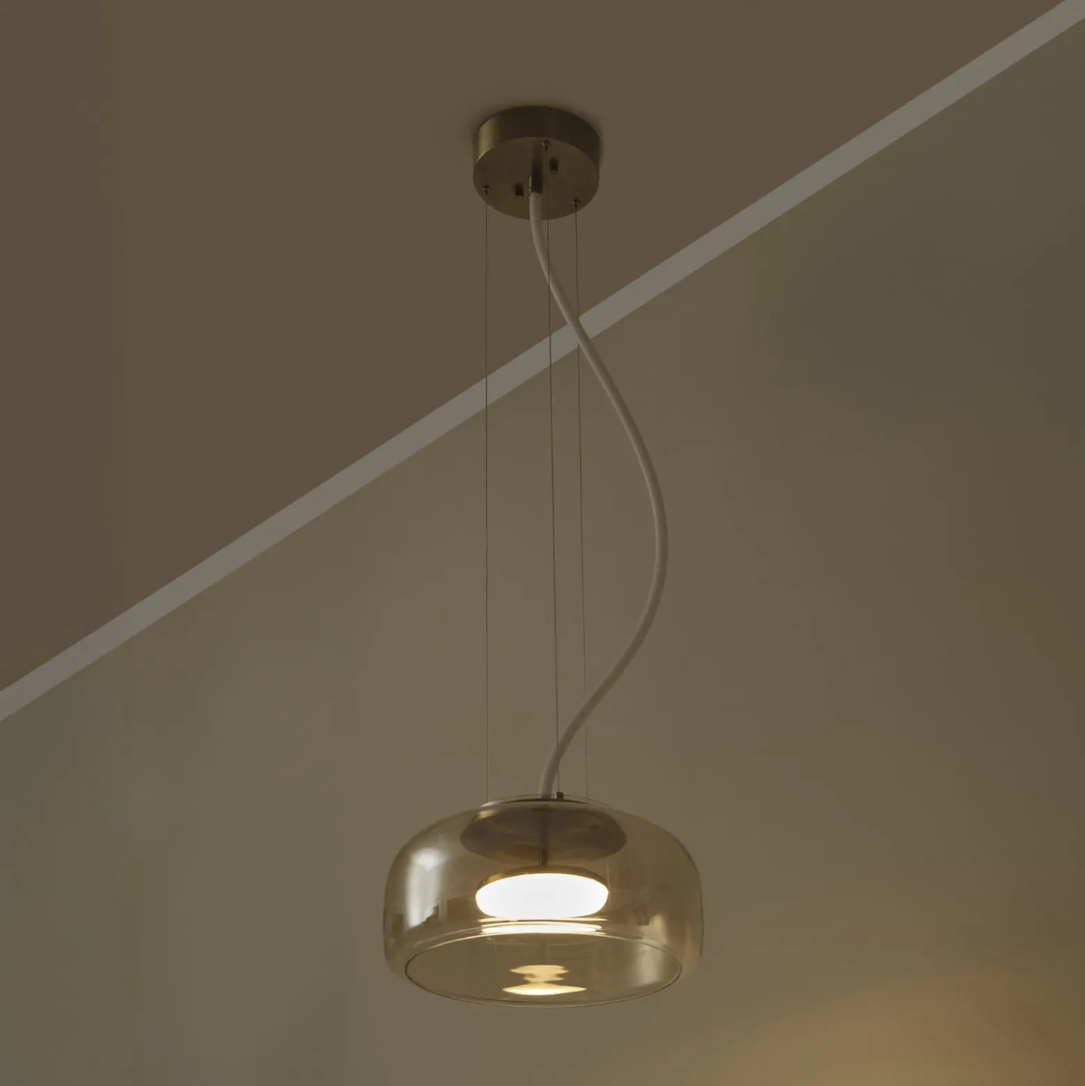 OSRAM LED-Hängelampe DECOR GLOW, amber/gold, Ø 38 cm up/down