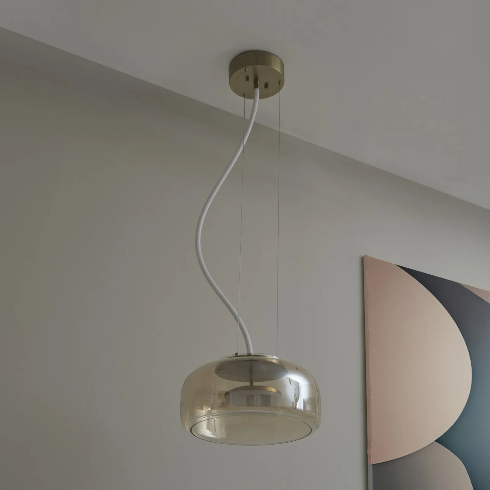 OSRAM LED-Hängelampe DECOR GLOW, amber/gold, Ø 38 cm up/down