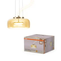 OSRAM LED-Hängelampe DECOR GLOW, amber/gold, Ø 38 cm up/down