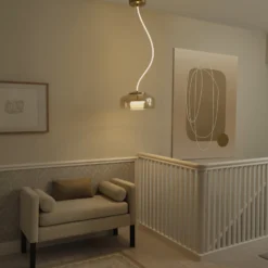 OSRAM LED-Hängelampe DECOR GLOW, amber/gold, Ø 38 cm up/down