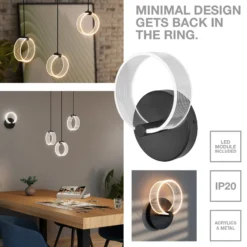 OSRAM LED-Hängeleuchte Decor Circle, 2-fl., CCT, schwarz