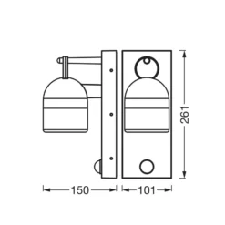 OSRAM LED-Sensor-Wandlampe ENDURA CLASSIC COWBELL, grau IP65