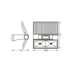 OSRAM LED-Solar-Wandlampe ENDURA STYLE DOUBLE, Sensor grafit