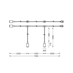 OSRAM Lichterkette ENDURA DECOR, gelb, 7 m, 3-flammig, IP44