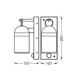 OSRAM Sensor-Außenwandlampe ENDURA CLASSIC COWBELL grau IP65