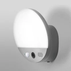 OSRAM SMART+ WiFi Außenwandlampe ROUND, Kamera, Sensor, grau