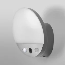 OSRAM SMART+ WiFi Außenwandlampe ROUND, Kamera, Sensor, grau