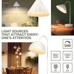 OSRAM Tischlampe Decor Lotus Leaf, 1-fl., weiß, Papier, E14