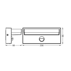 OSRAM Wandlampe ENDURA STYLE ROBUST, Sensor, dunkelgrau IP54