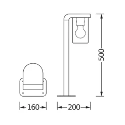 OSRAM Wegelampe ENDURA CLASSIC CASCADE 50 cm dunkelgrau/klar