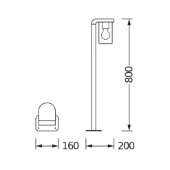 OSRAM Wegelampe ENDURA CLASSIC CASCADE 80 cm dunkelgrau/klar