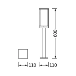 OSRAM Wegelampe ENDURA CLASSIC FRAME, dunkelgrau, 60 cm IP44