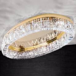 Ovale Premium-Deckenleuchte Ring mit Kristallen