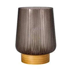Pauleen Fancy Glamour E27-LED Batterie taupe Holz
