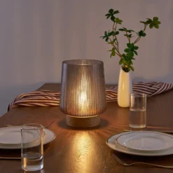 Pauleen Fancy Glamour E27-LED Batterie taupe Holz