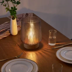 Pauleen Fancy Glamour E27-LED Batterie taupe Holz