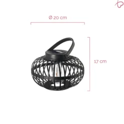 Pauleen LED-Solartischlampe SUNSHINE BLISS schwarz 17cm IP44