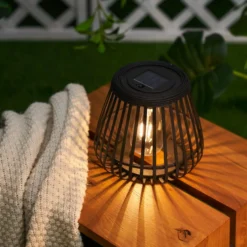 Pauleen LED-Solar-Tischlampe SUNSHINE GLIMMER, schwarz, IP44