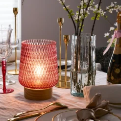 Pauleen Rose Glamour E27-LED Batterie Holzfuß