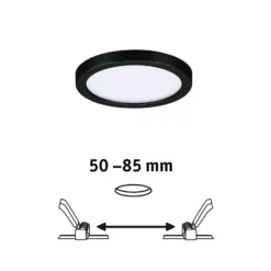 Paulmann Areo LED-Panel rund schwarz 3000K Ø11,8cm