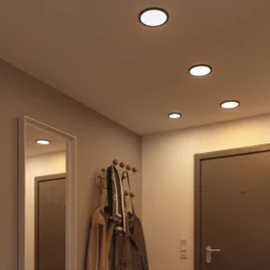 Paulmann Areo LED-Panel rund schwarz 3000K Ø11,8cm