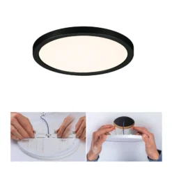 Paulmann Areo LED-Panel rund schwarz 3000K Ø17,5cm