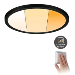 Paulmann Areo Panel dimtowarm rund schwarz Ø23cm