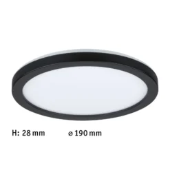 Paulmann Atria Shine Panel on/off black 840 Ø19cm