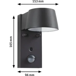 Paulmann Capea LED-Sensor-Außenwandlampe anthrazit Aluminium