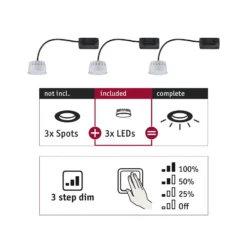 Paulmann Choose Coin LED 3-Step-dim 100° 2700K 3er