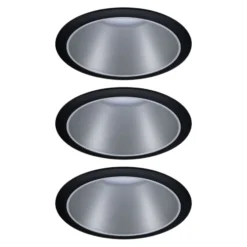 Paulmann Cole LED-Spotlight silber-schwarz 3er-Set