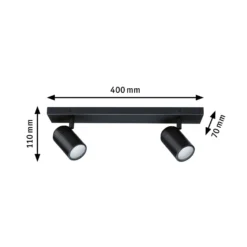 Paulmann Deckenstrahler Zyli schwarz Länge 40 cm 2-flg. IP44