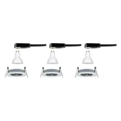 Paulmann 3er Spot Nova rund starr, alu, IP44, GU10 dimmbar